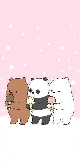 [2436x1125]咱们裸熊 北极熊 熊猫 棕熊 可爱 小清新 卡通 动画 苹果手机动漫壁纸图片