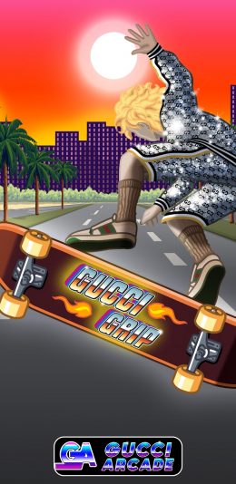 [2436x1125]品牌 Gucci 时尚 滑板（取自微博：G195） 苹果手机动漫壁纸图片