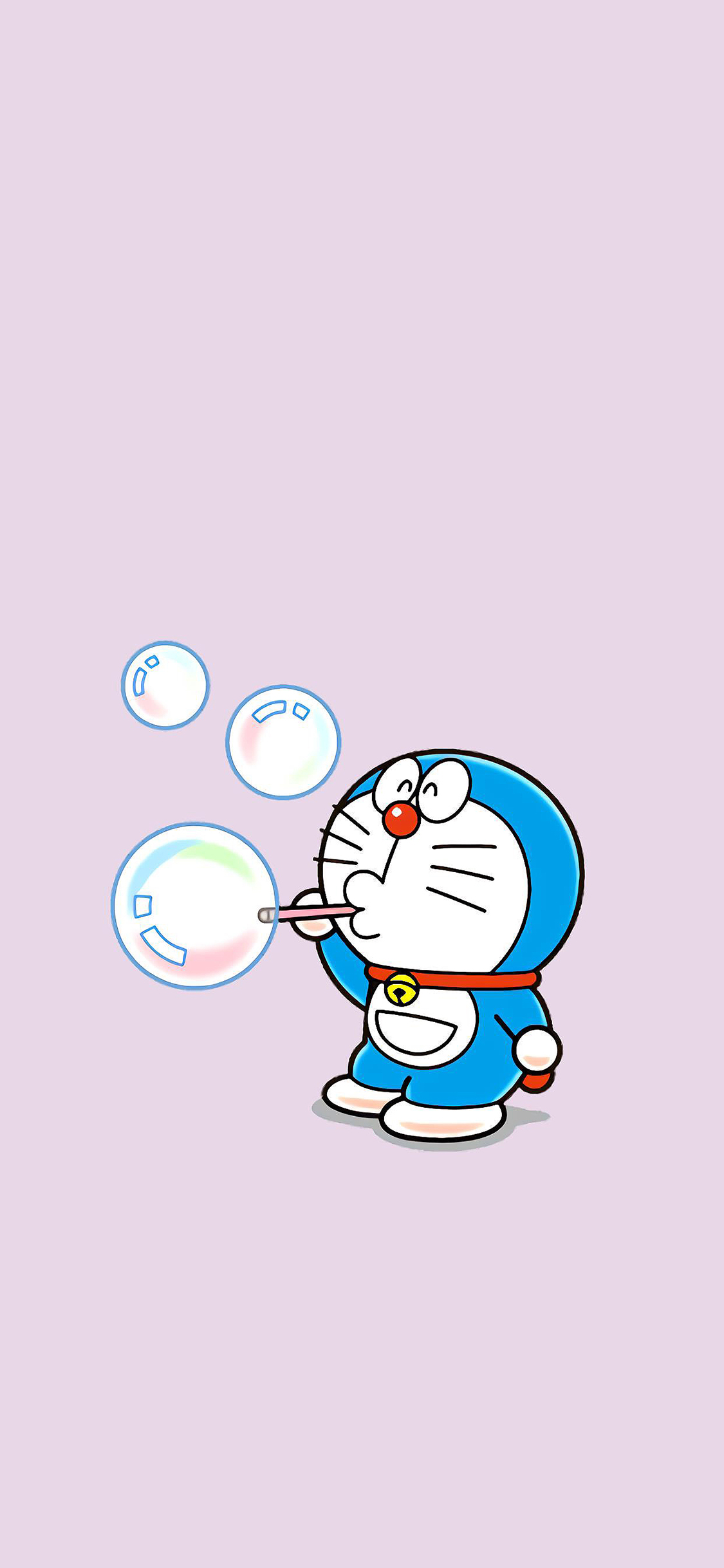 [2436×1125]哆啦A梦 动画 日漫 吹泡泡 苹果手机动漫壁纸图片