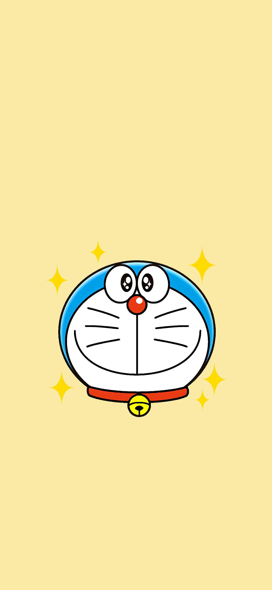 [2436×1125]哆啦A梦 动画 日漫 星星 黄 苹果手机动漫壁纸图片