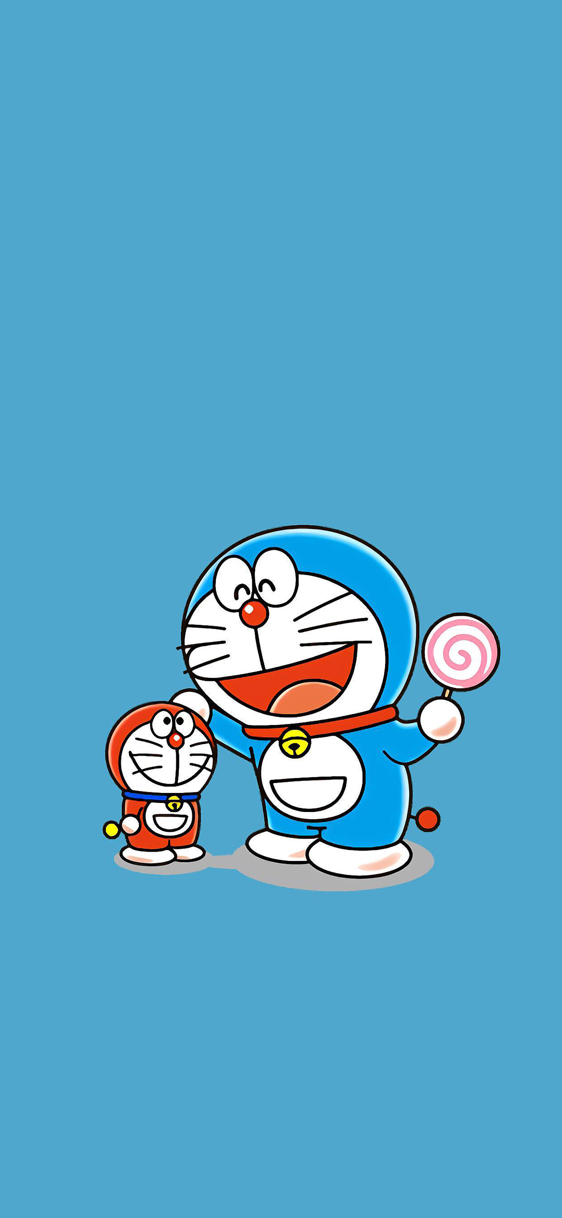 [2436×1125]哆啦A梦 动画 日漫 棒棒糖 小叮当 蓝 苹果手机动漫壁纸图片
