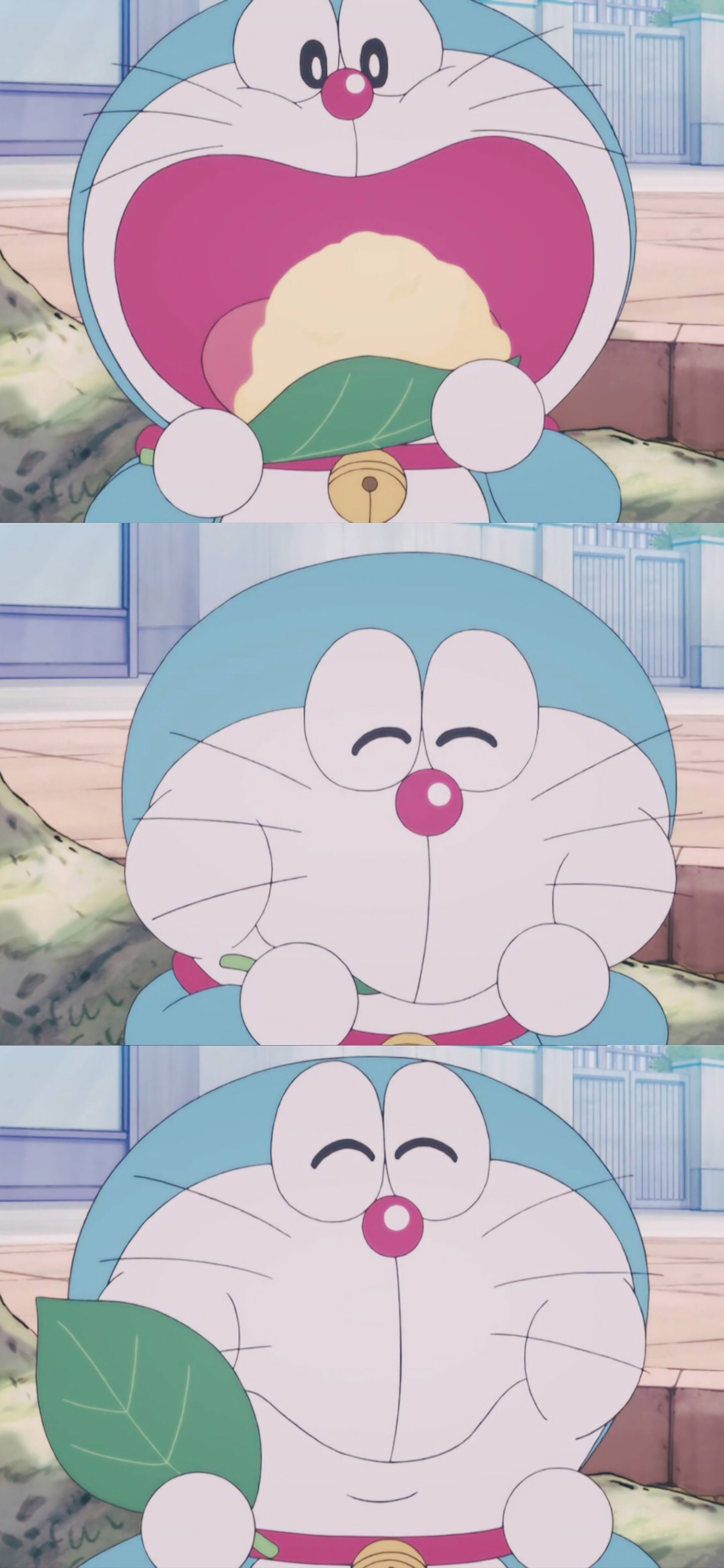 [2436×1125]哆啦A梦 动画片 漫画 叮当猫 吃 可爱 苹果手机动漫壁纸图片