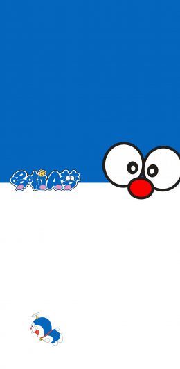 [2436x1125]哆啦A梦 叮当猫 卡通 蓝白 日本 动画 苹果手机动漫壁纸图片