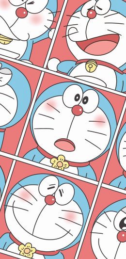 [2436x1125]哆啦A梦 叮当猫 日本 动画 表情 苹果手机动漫壁纸图片