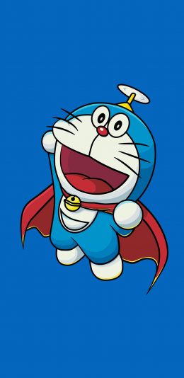 [2436x1125]哆啦A梦 叮当猫 蓝色 动画 苹果手机动漫壁纸图片