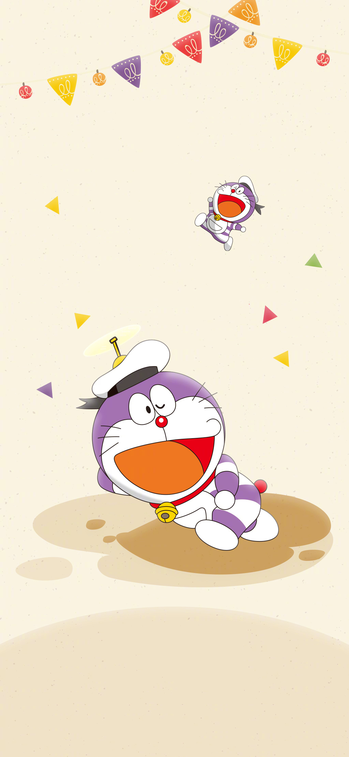 [2436×1125]哆啦A梦 大雄的金银岛 带我回家 动画片 卡通 电影 海报 叮当猫 彩旗 苹果手机动漫壁纸图片