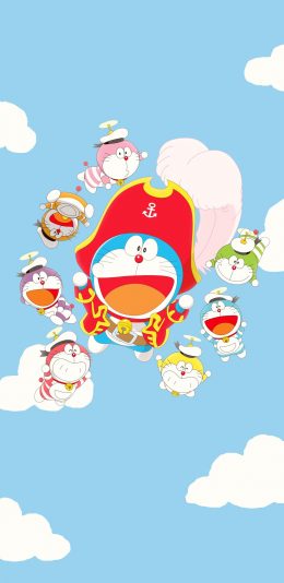 [2436x1125]哆啦A梦 大雄的金银岛 带我回家 动画片 卡通 电影 蓝色 苹果手机动漫壁纸图片