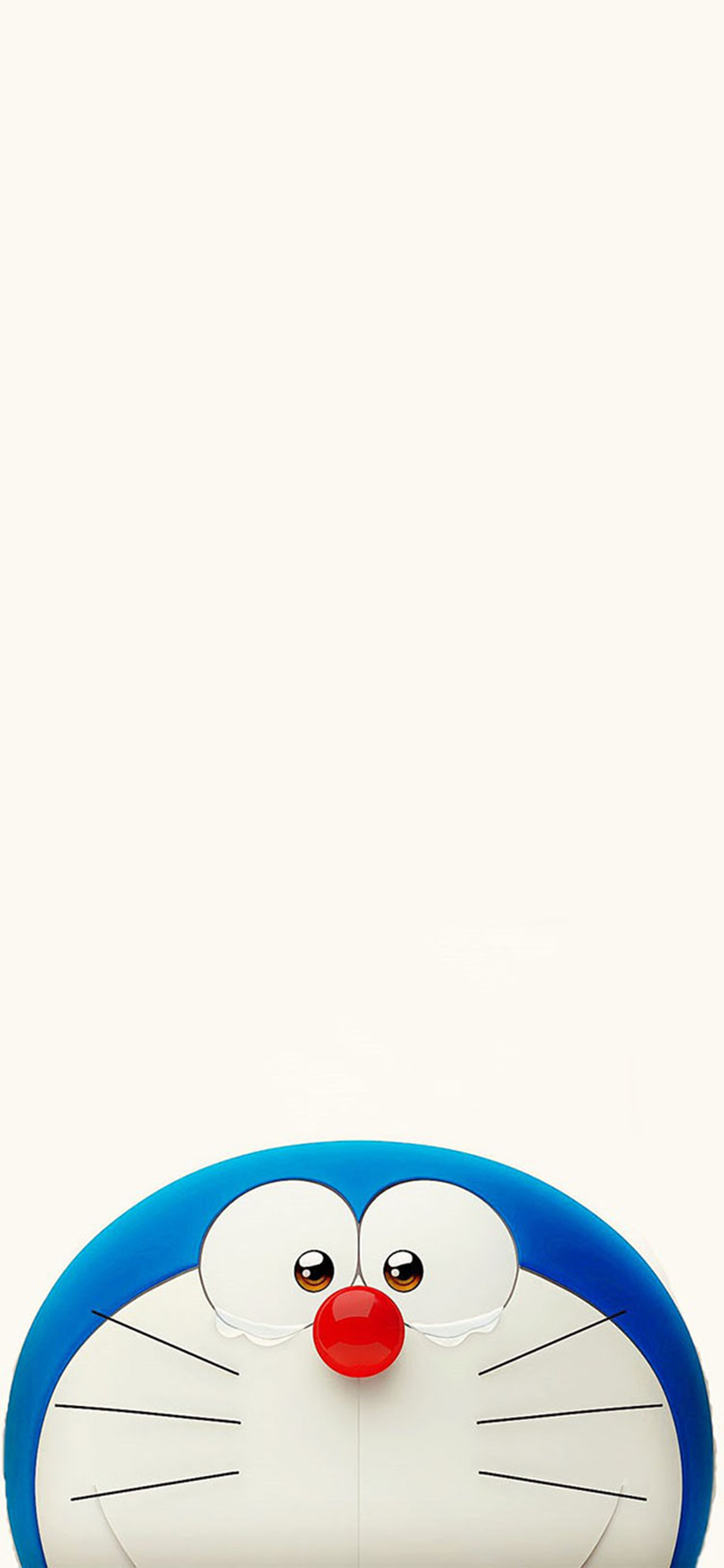 [2436×1125]哆啦A梦 蓝白 大头 卡通 苹果手机动漫壁纸图片