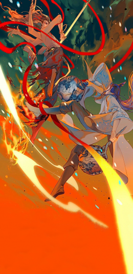 [2436x1125]哪吒 魔童降世 敖丙 决战 苹果手机动漫壁纸图片