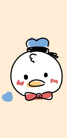 [2436x1125]唐老鸭 卡通 迪士尼 爱心 苹果手机动漫壁纸图片