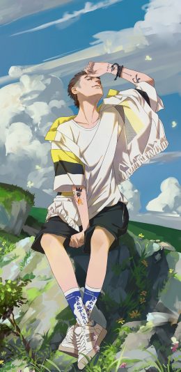 [2436x1125]嘻哈男孩 漫画 潮流 酷 苹果手机动漫壁纸图片