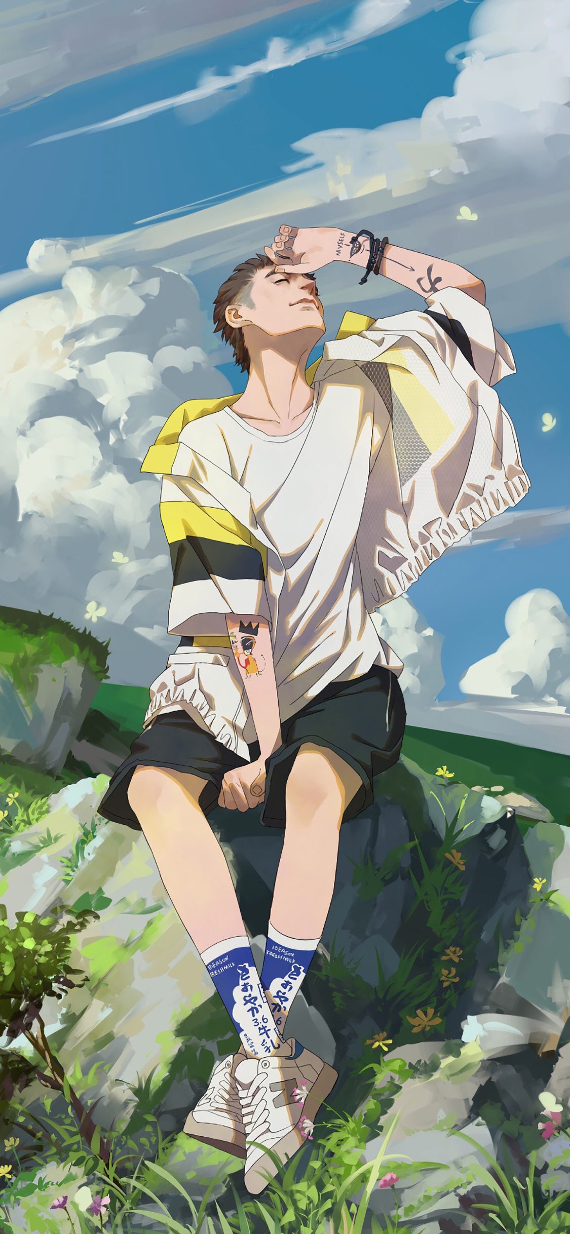 [2436×1125]嘻哈男孩 漫画 潮流 酷 苹果手机动漫壁纸图片