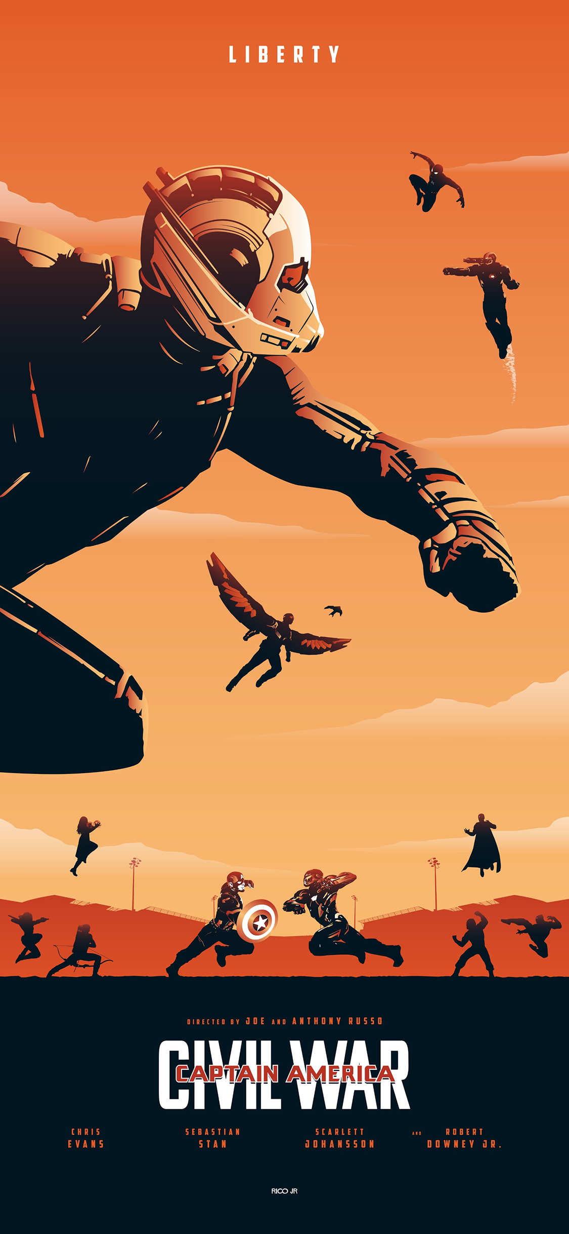 [2436×1125]复仇者联盟 漫威 超级英雄 欧美 红色 美国队长 苹果手机动漫壁纸图片