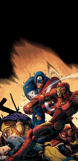 [2436x1125]复仇者联盟 漫威 超级英雄 美国队长 钢铁侠 欧美 苹果手机动漫壁纸图片