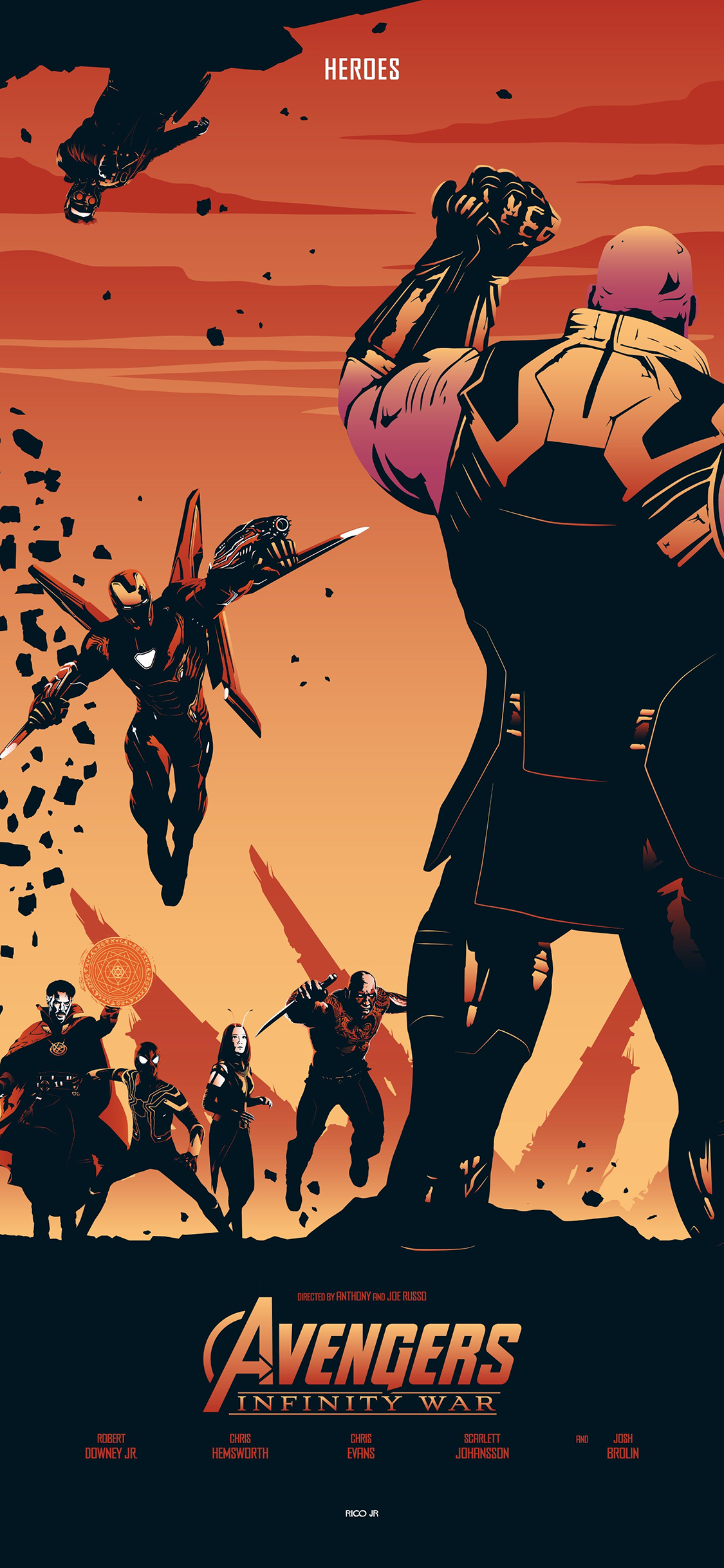 [2436×1125]复仇者联盟 超级英雄 欧美 漫威 灭霸 钢铁侠 苹果手机动漫壁纸图片