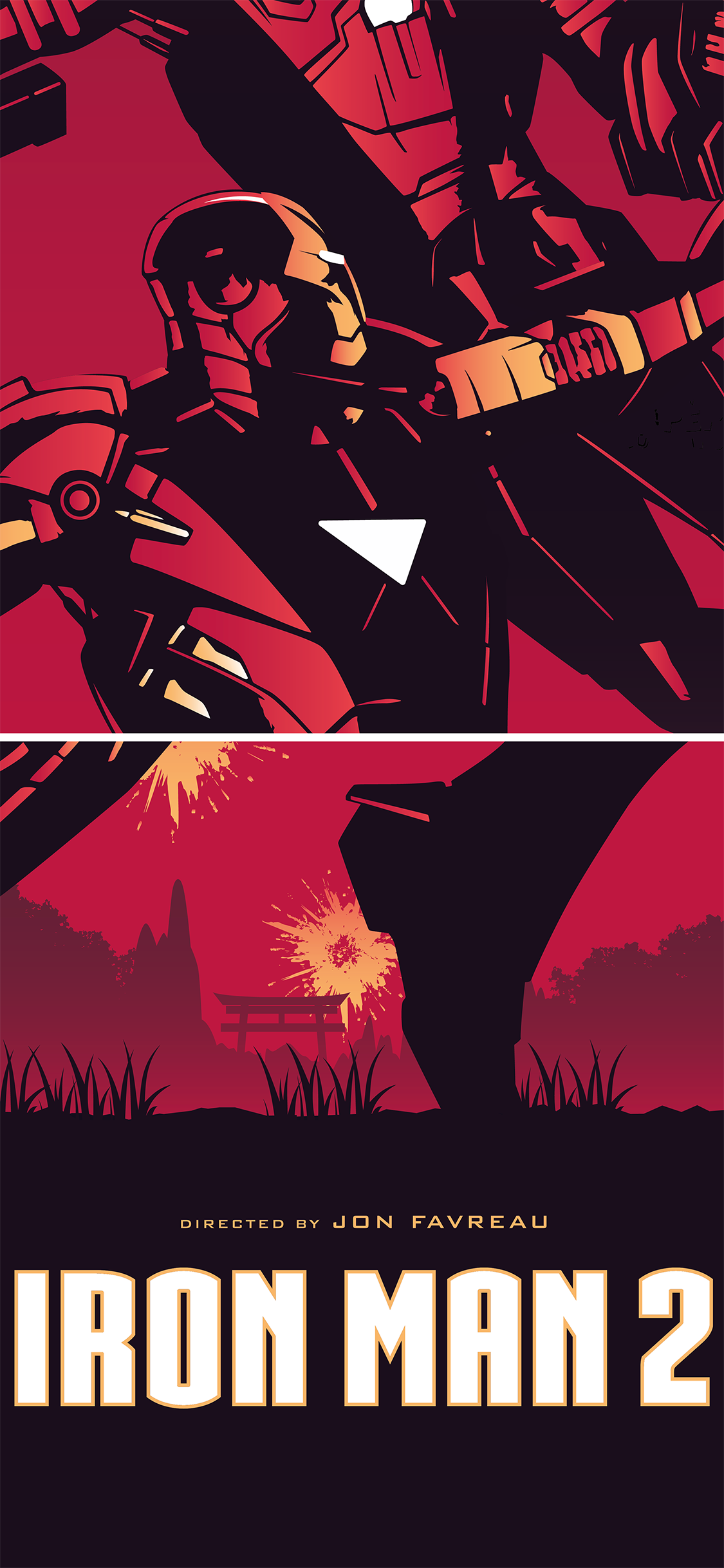 [2436×1125]复仇者联盟 超级英雄 漫威 欧美 红色 钢铁侠 苹果手机动漫壁纸图片