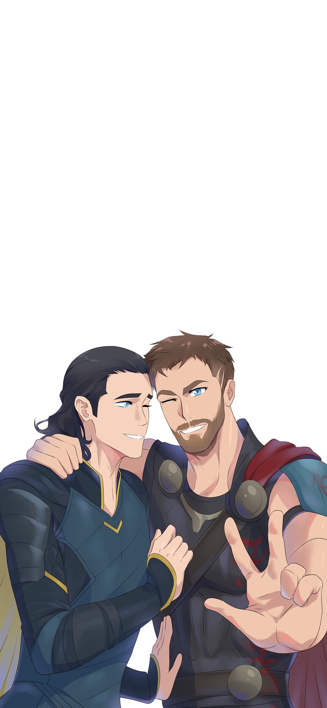 [2436×1125]复仇者联盟 雷神托尔 洛基 超级英雄 漫威 苹果手机动漫壁纸图片