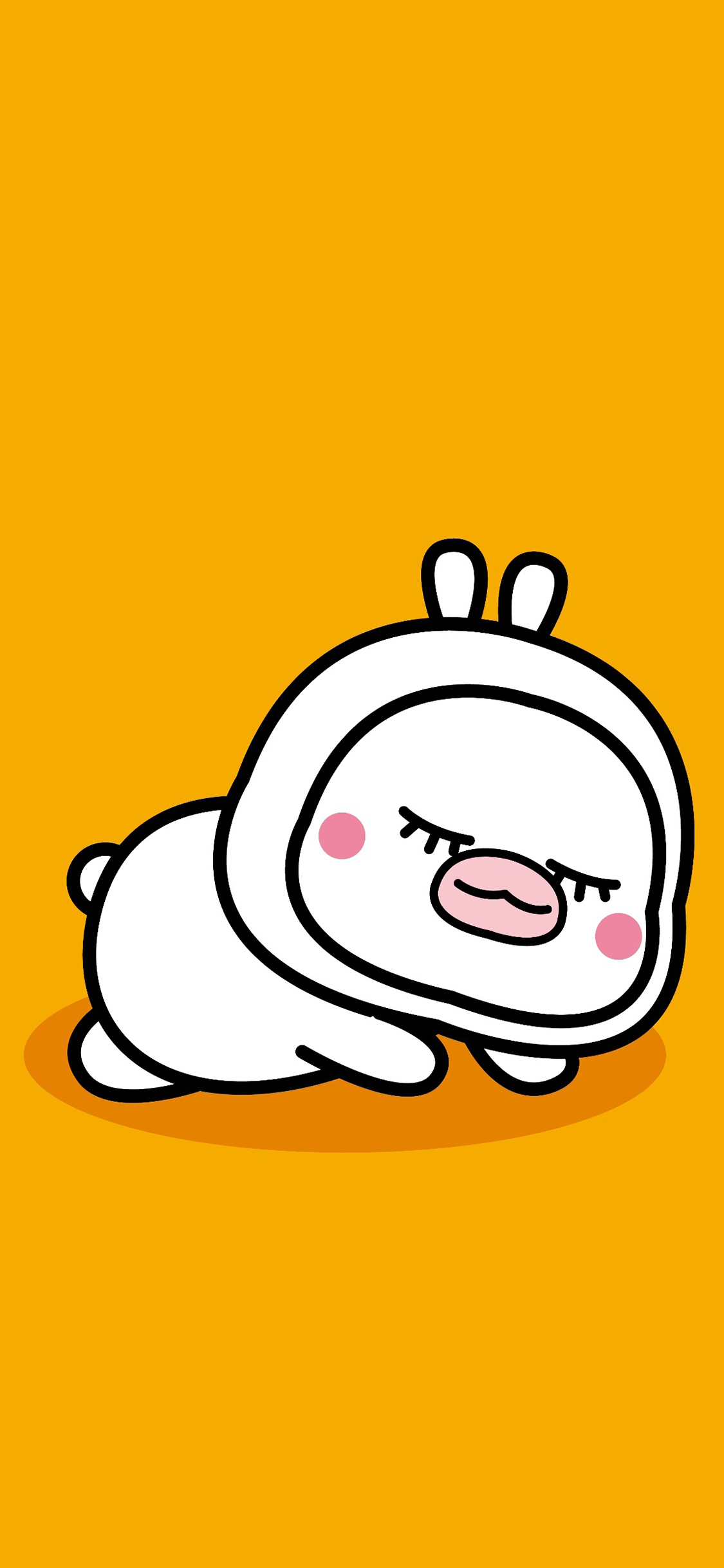 [2436×1125]夏萌猫 黄色 可爱 卡通 苹果手机动漫壁纸图片