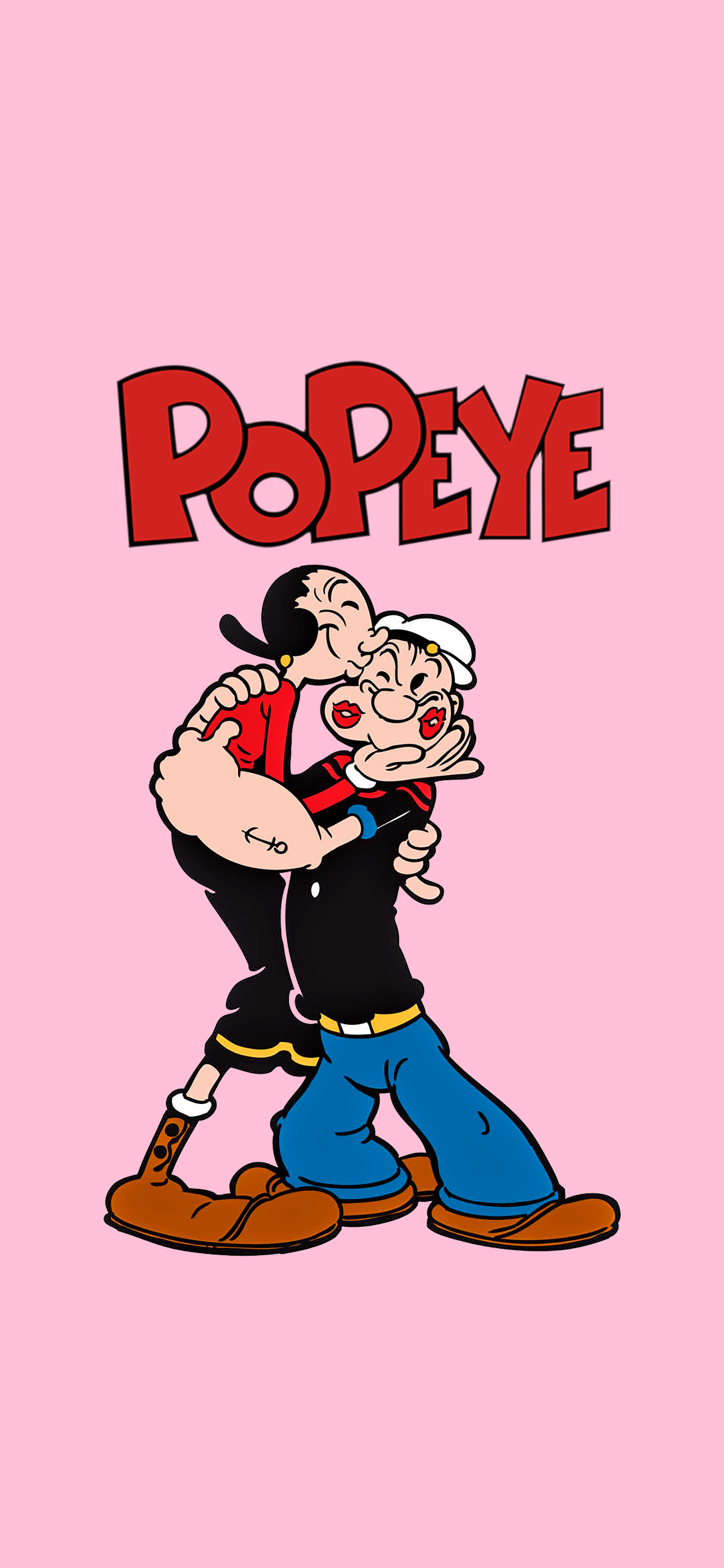[2436×1125]大力水手 动画 卡通 欧美 粉色 苹果手机动漫壁纸图片