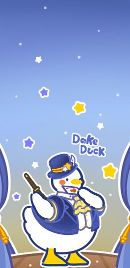 [2436x1125]大可鸭 装扮 可爱 卡通 苹果手机动漫壁纸图片