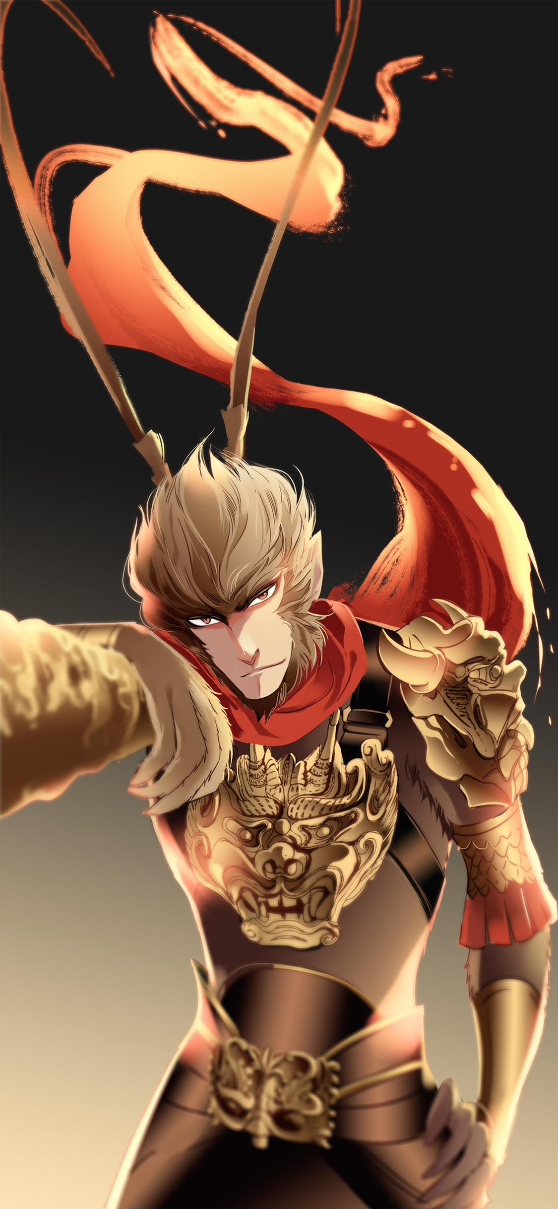 [2436×1125]大圣归来 孙悟空 手绘 美猴王 苹果手机动漫壁纸图片