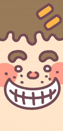 [2436x1125]大脸 卡通 表情 五官 苹果手机动漫壁纸图片