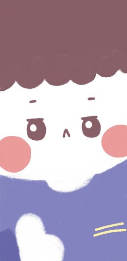 [2436x1125]大脸 可爱 表情 五官 苹果手机动漫壁纸图片