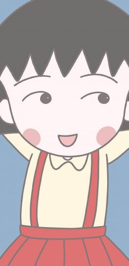 [2436x1125]大脸 日漫 樱桃小丸子 动画 苹果手机动漫壁纸图片