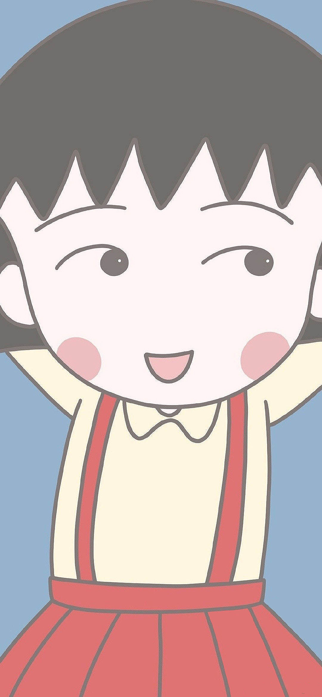 [2436×1125]大脸 日漫 樱桃小丸子 动画 苹果手机动漫壁纸图片