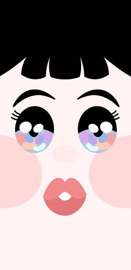 [2436x1125]大脸 表情 刘海 眼睛 苹果手机动漫壁纸图片