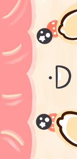 [2436x1125]大脸 表情 可爱 卡通 苹果手机动漫壁纸图片