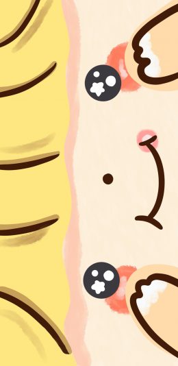 [2436x1125]大脸 表情 横向 笑脸 苹果手机动漫壁纸图片