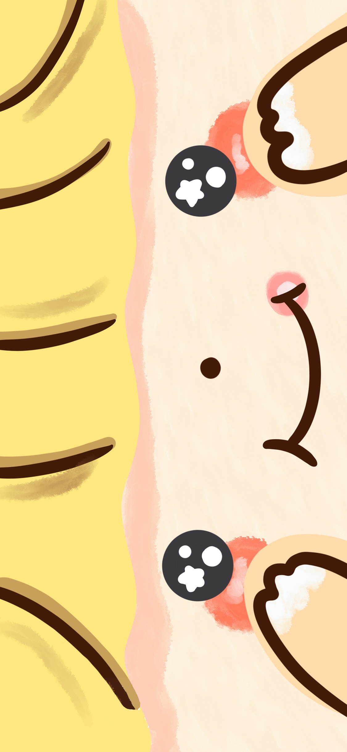 [2436×1125]大脸 表情 横向 笑脸 苹果手机动漫壁纸图片