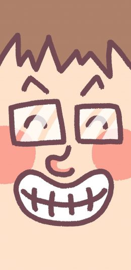 [2436x1125]大脸 表情 龇牙 五官 苹果手机动漫壁纸图片