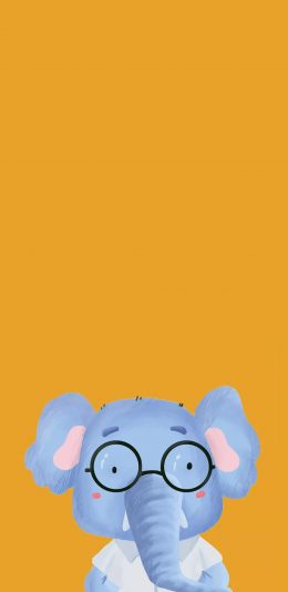 [2436x1125]大象 卡通 绘画 插画 苹果手机动漫壁纸图片