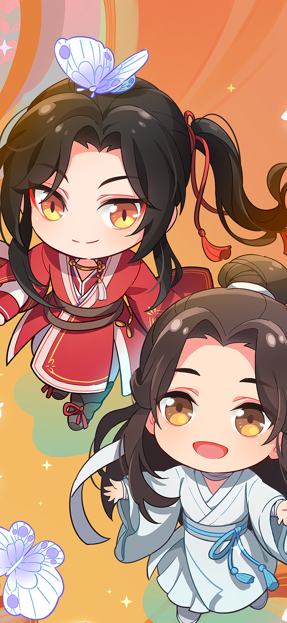 [2436×1125]天官赐福 卡通 花怜 花城 谢怜 苹果手机动漫壁纸图片
