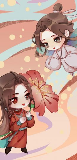 [2436x1125]天官赐福 花怜 花城 谢怜 卡通 苹果手机动漫壁纸图片