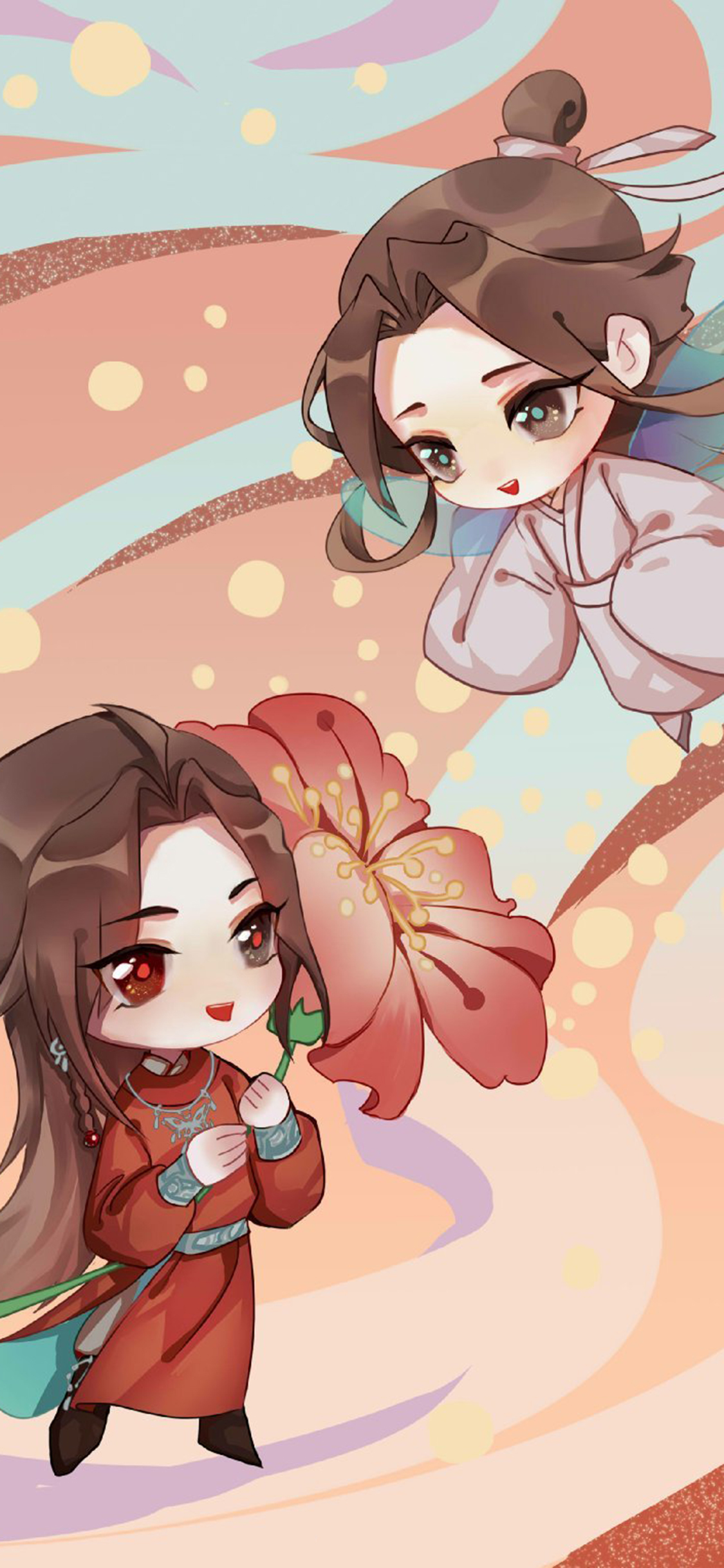 [2436×1125]天官赐福 花怜 花城 谢怜 卡通 苹果手机动漫壁纸图片