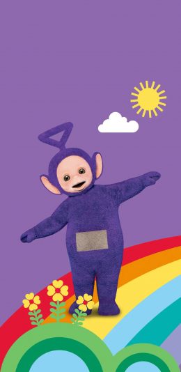 [2436x1125]天线宝宝 动画 丁丁 紫色 苹果手机动漫壁纸图片