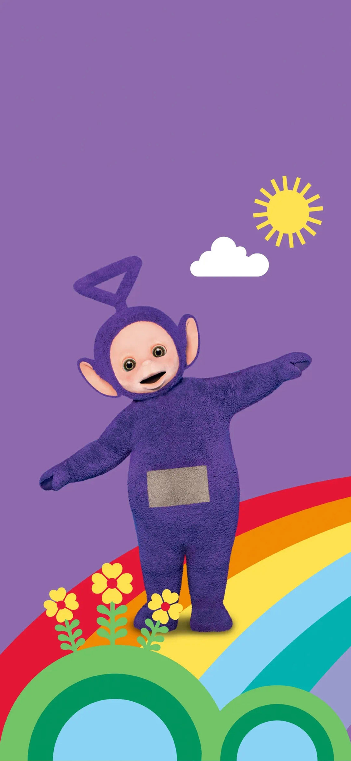 [2436×1125]天线宝宝 动画 丁丁 紫色 苹果手机动漫壁纸图片