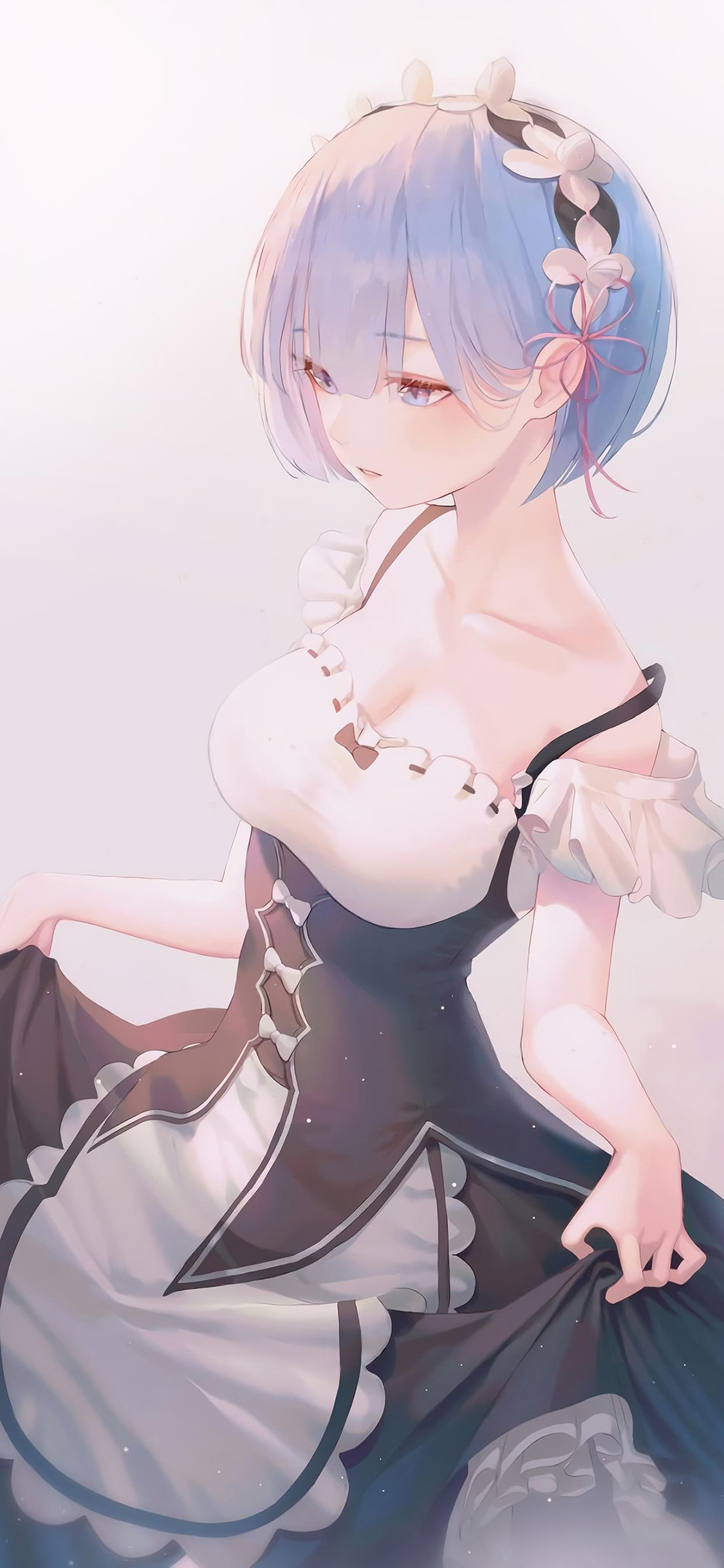 [2436×1125]女孩 二次元 动画 女仆 苹果手机动漫壁纸图片