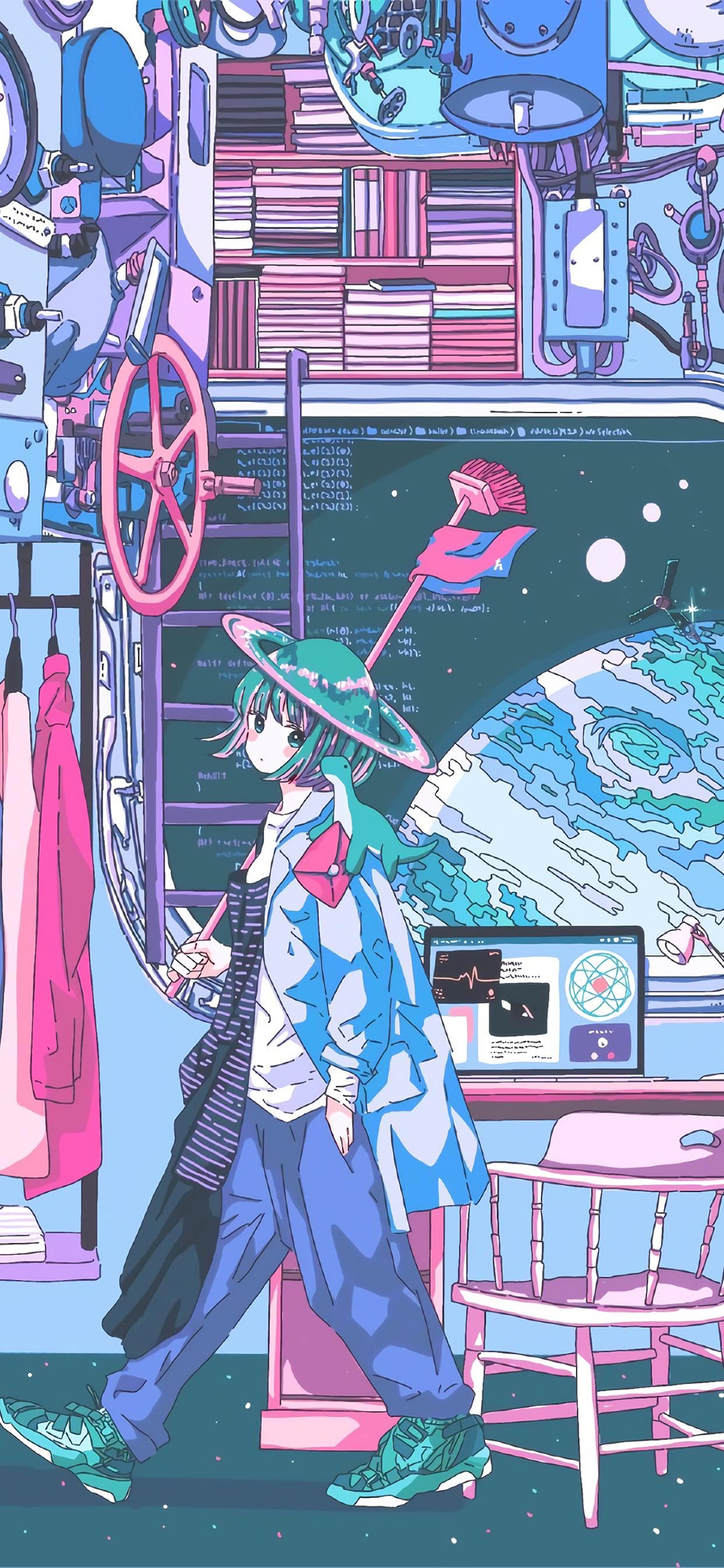 [2436×1125]女孩 二次元 漫画 电脑 苹果手机动漫壁纸图片