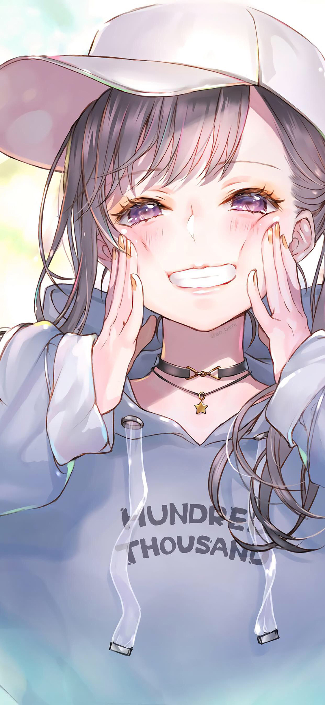 [2436×1125]女孩 可爱 插画 绘画 苹果手机动漫壁纸图片