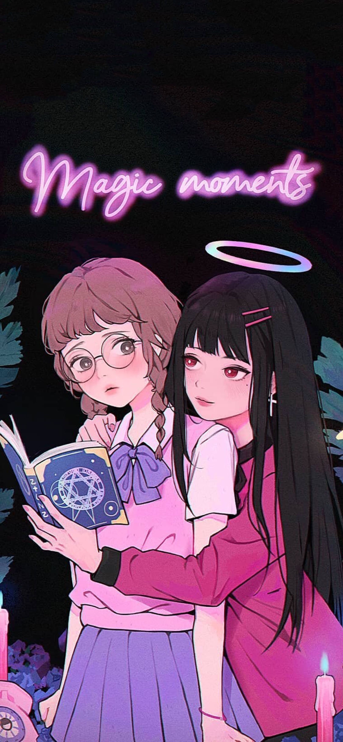 [2436×1125]女孩 插图 少女 插画师：ubokhee 苹果手机动漫壁纸图片