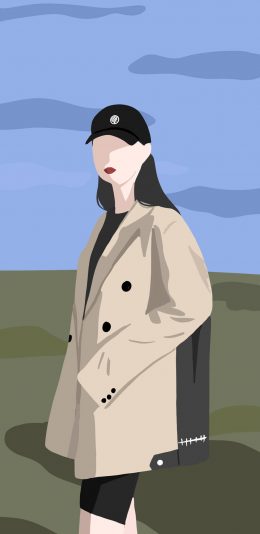 [2436x1125]女孩 插图 穿搭 潮流 苹果手机动漫壁纸图片