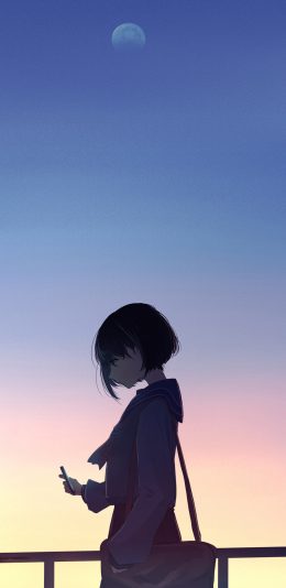 [2436x1125]女孩 漫画 短发 少女 二次元 苹果手机动漫壁纸图片