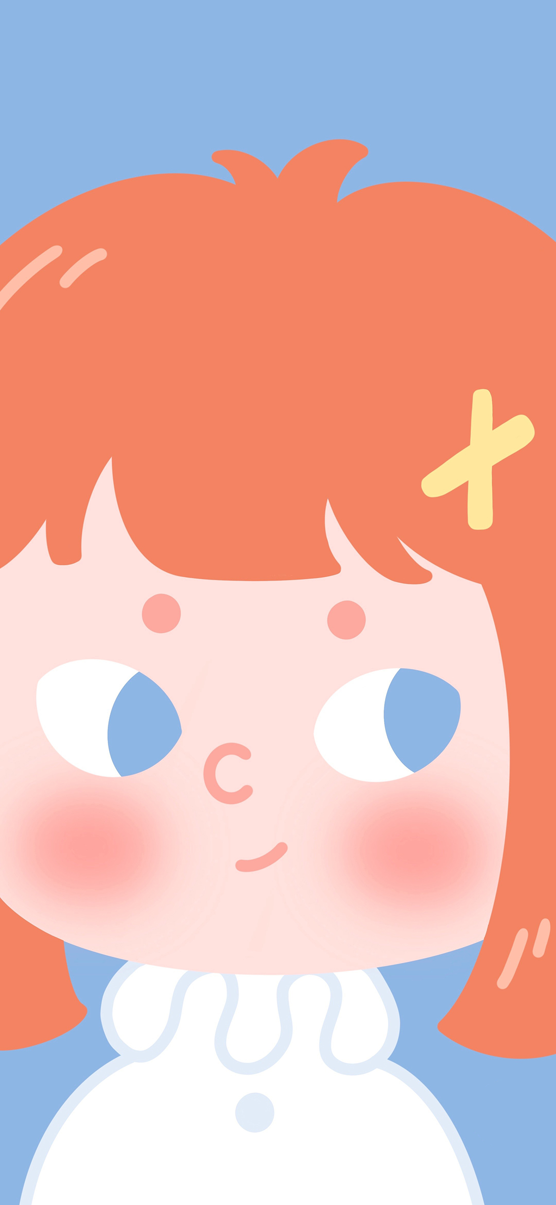 [2436×1125]女孩 短发 可爱 大脸 苹果手机动漫壁纸图片