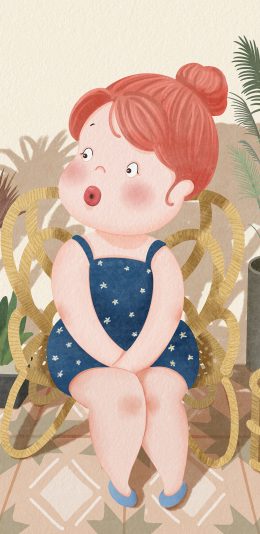 [2436x1125]女孩 胖妞 可爱 乖巧 苹果手机动漫壁纸图片