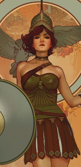 [2436x1125]女战士插画 复古 欧洲 苹果手机动漫壁纸图片