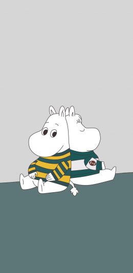 [2436x1125]姆明一族 动画片 河马 卡通 苹果手机动漫壁纸图片